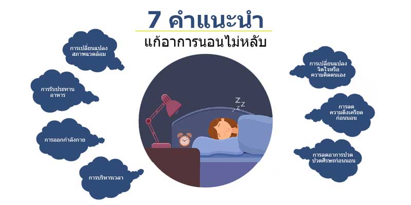 7 คำแนะนำแก้อาการนอนไม่หลับ หลับไม่สนิท หลับไม่มีคุณภาพ ทำให้การหลับได้ง่ายขึ้น
