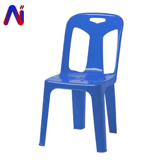 เก้าอี้พลาสติกแบบมีพนักพิงรับน้ำหนักได้ 100กก. สีน้ำเงิน
