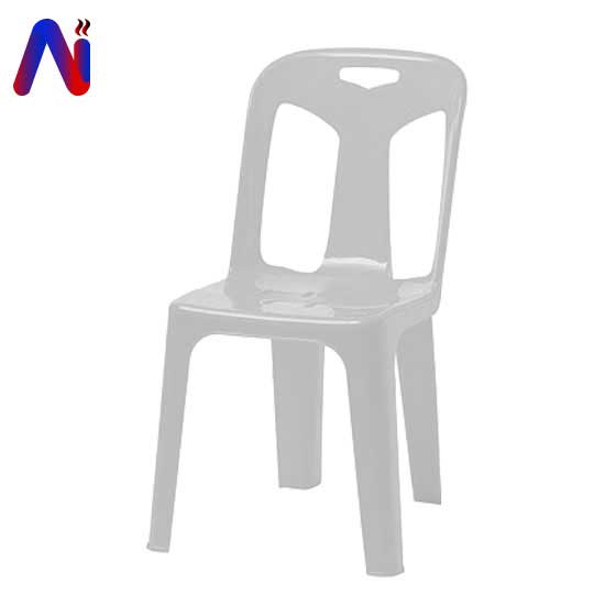 เก้าอี้พลาสติกแบบมีพนักพิงรับน้ำหนักได้ 100กก. สีขาว