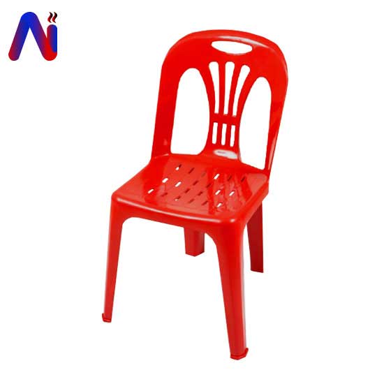 เก้าอี้พลาสติกแบบมีพนักพิงรับน้ำหนักได้ 100กก. สีแดง