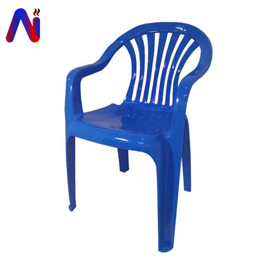 เก้าอี้พลาสติกพนักพิงเท้าแขน รับน้ำหนักได้ 120กิโลกรัม สีน้ำเงิน