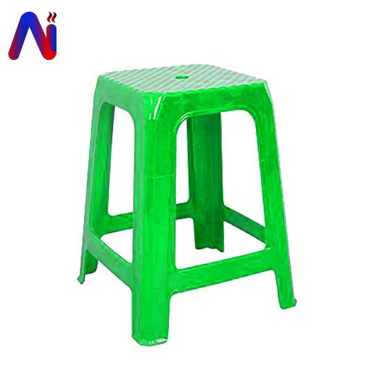 เก้าอี้พลาสติกหัวโล้น สี่เหลี่ยม ขนาด 270x400x500มม. สีเขียว